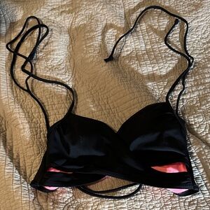 Victoria's Secret Black and Pink bikini top